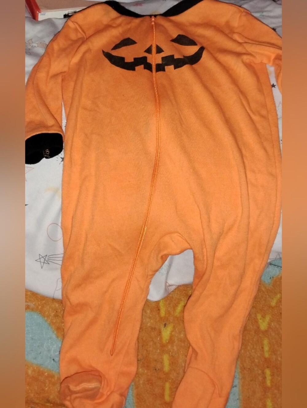 Baby/Infant Halloween Orange Pumpkin One-Piece Footie Pajamas